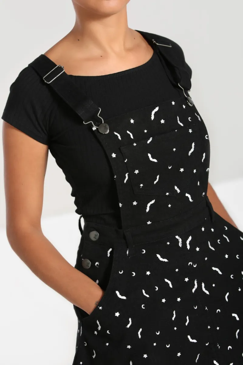 Hell Bunny Dresses|Dresses With Pockets>Bat Pinafore Dress Black