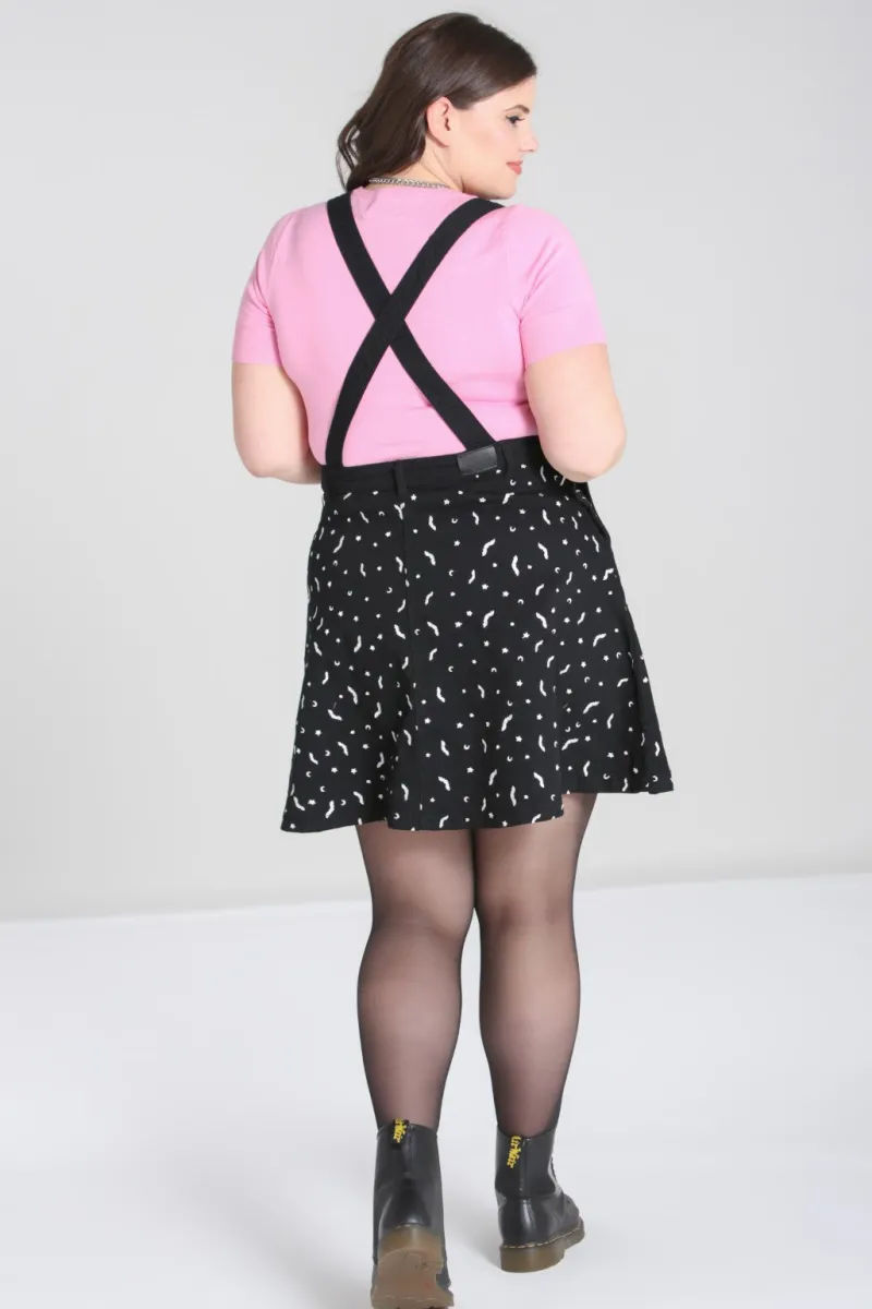 Hell Bunny Dresses|Dresses With Pockets>Bat Pinafore Dress Black