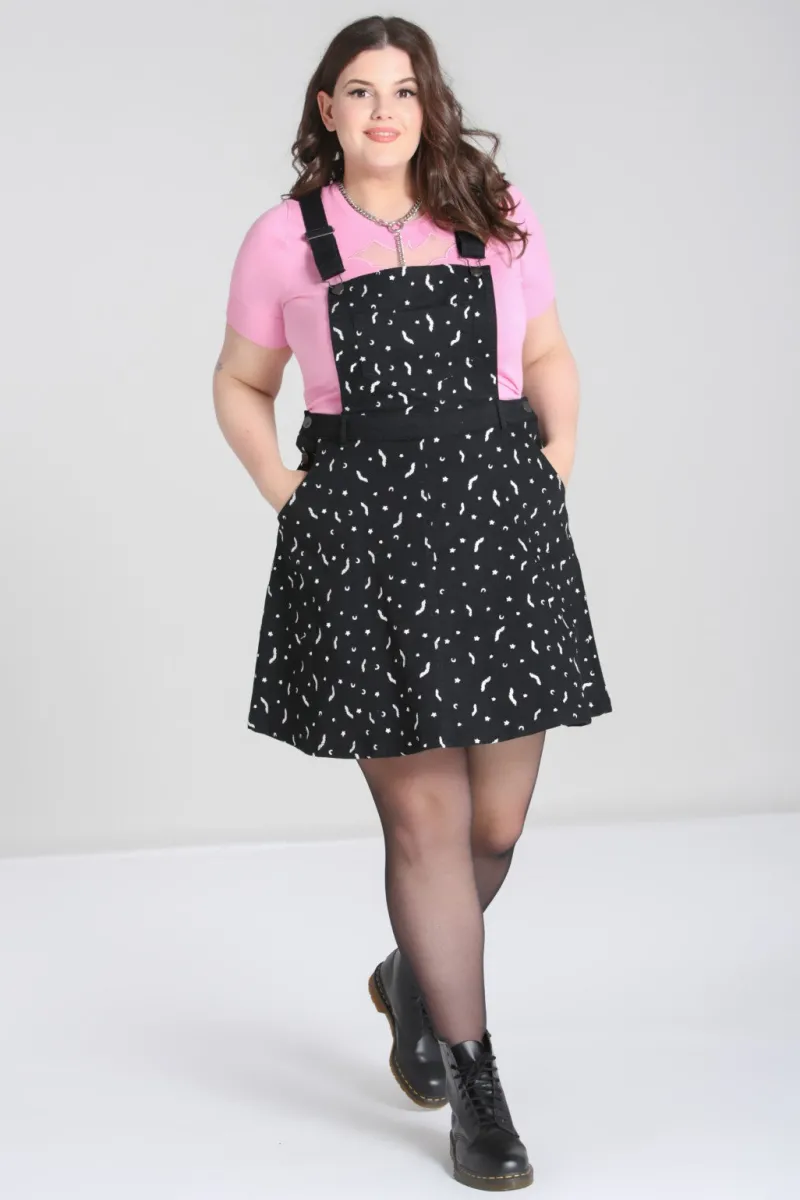 Hell Bunny Dresses|Dresses With Pockets>Bat Pinafore Dress Black