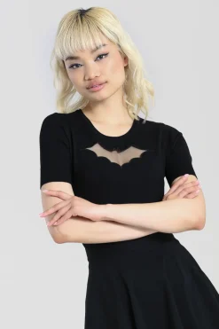 Hell Bunny Tops|Tops>Bat Top Black