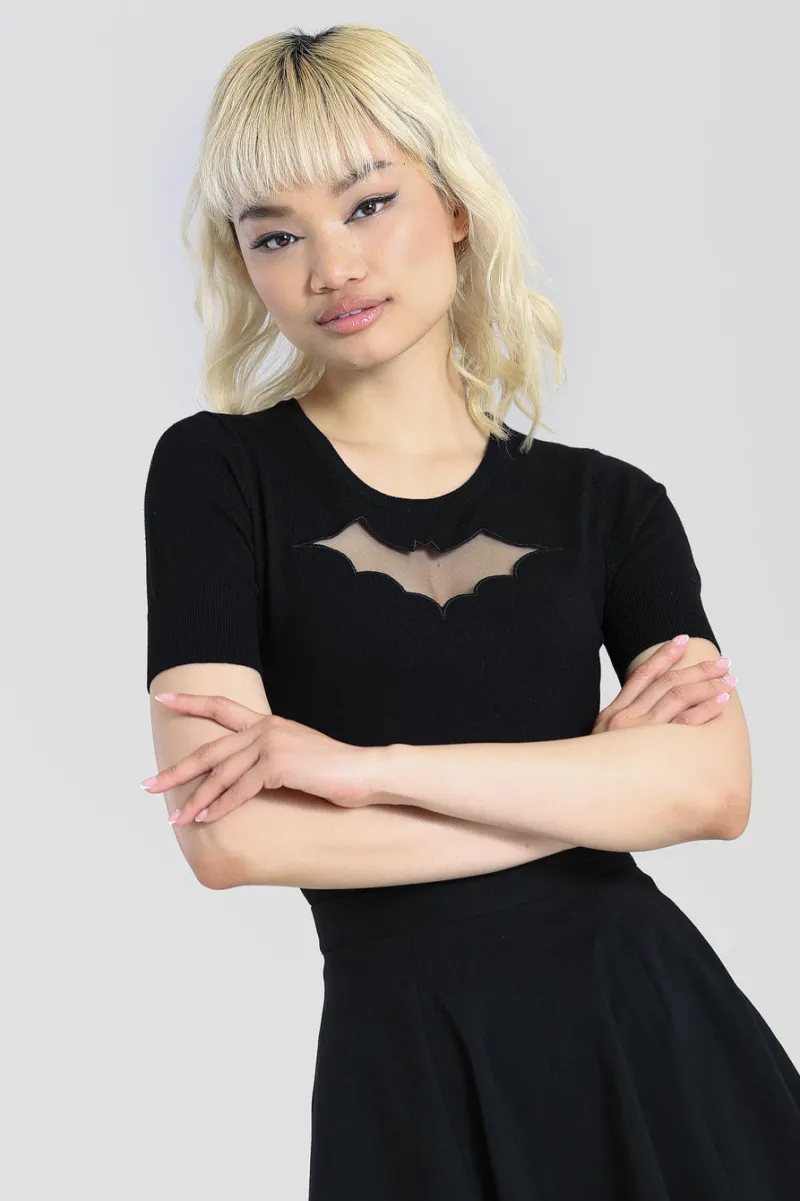 Hell Bunny Tops|Tops>Bat Top Black