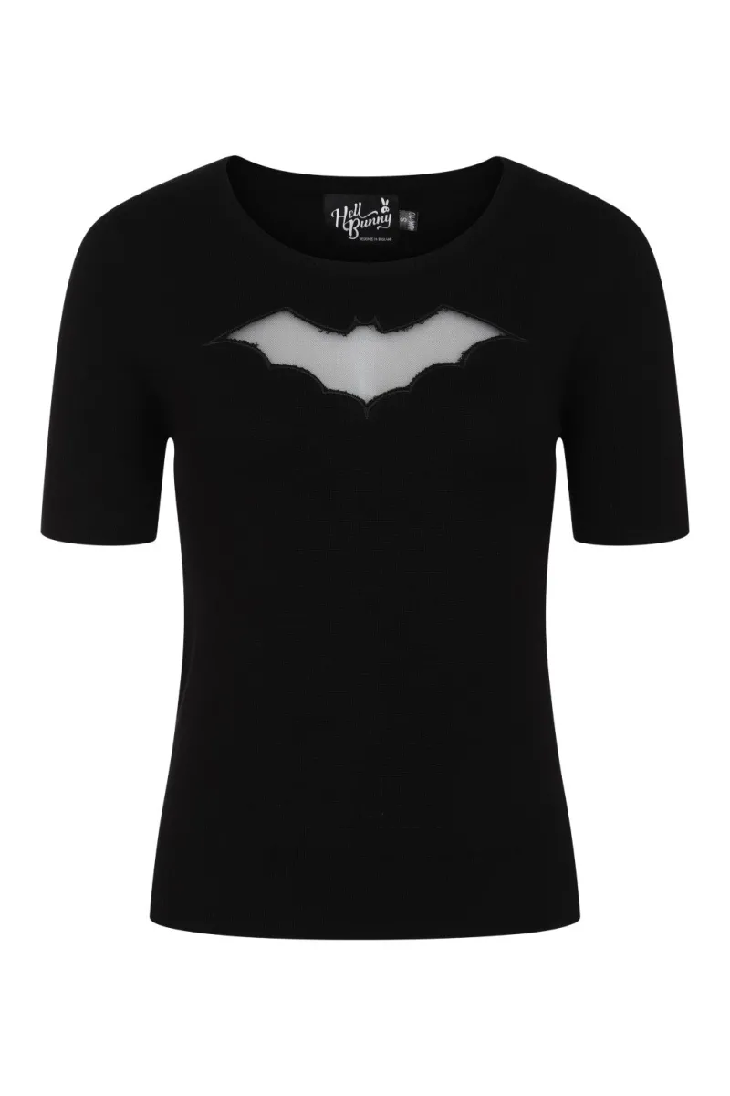 Hell Bunny Tops|Tops>Bat Top Black
