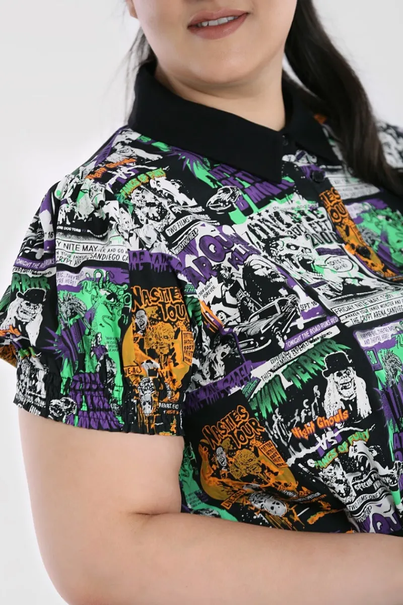 Hell Bunny Tops|Blouses>Be Afraid Blouse Black