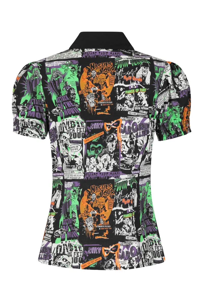 Hell Bunny Tops|Blouses>Be Afraid Blouse Black