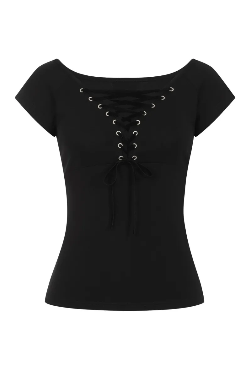 Hell Bunny Tops>Belladonna Top Black