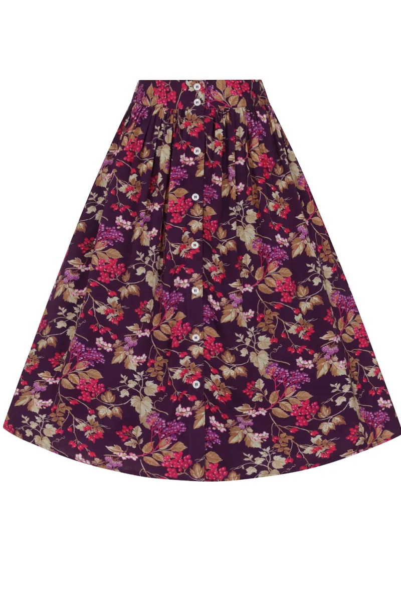 Hell Bunny Skirts>Berry Crush Skirt Purple