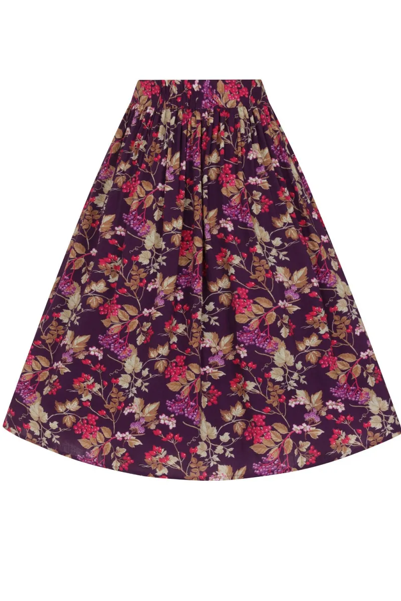 Hell Bunny Skirts>Berry Crush Skirt Purple