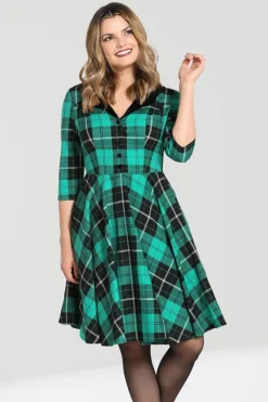 Hell Bunny Dresses|Dresses>Beryl Mid Dress Green