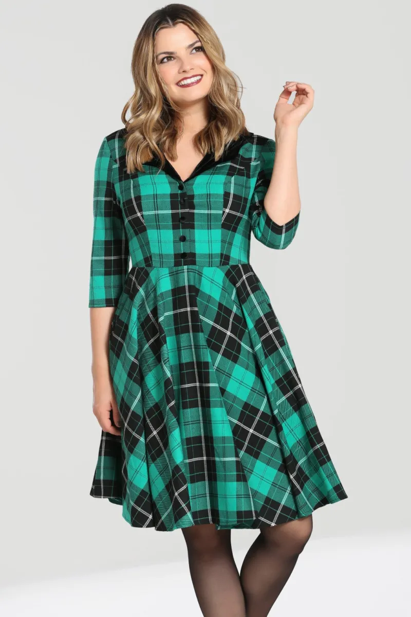 Hell Bunny Dresses|Dresses>Beryl Mid Dress Green
