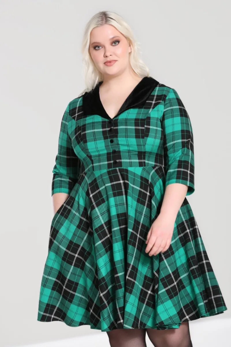 Hell Bunny Dresses|Dresses>Beryl Mid Dress Green