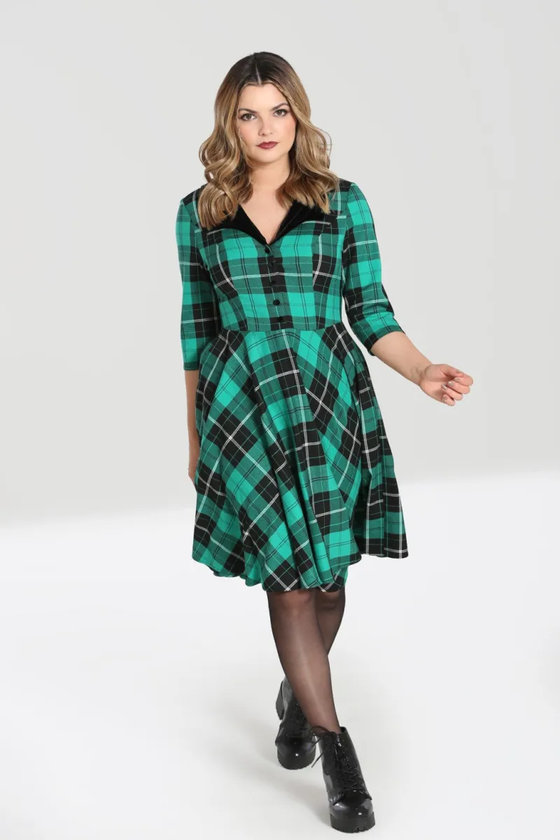 Hell Bunny Dresses|Dresses>Beryl Mid Dress Green