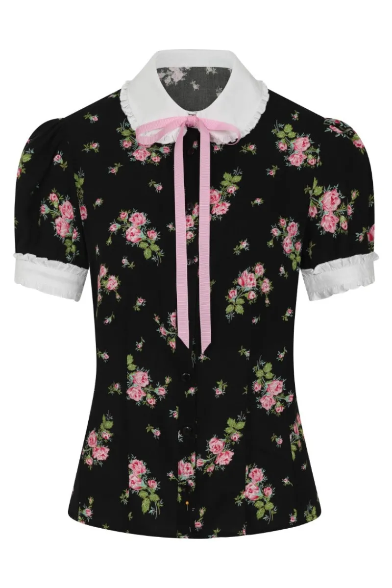 Hell Bunny Tops|Blouses>Bobby Sue Blouse Black