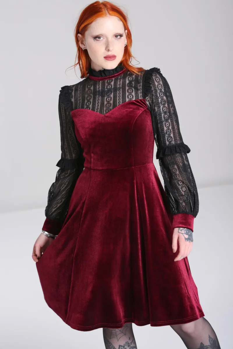 Hell Bunny Dresses|Dresses>Bonnie Dress Burgundy