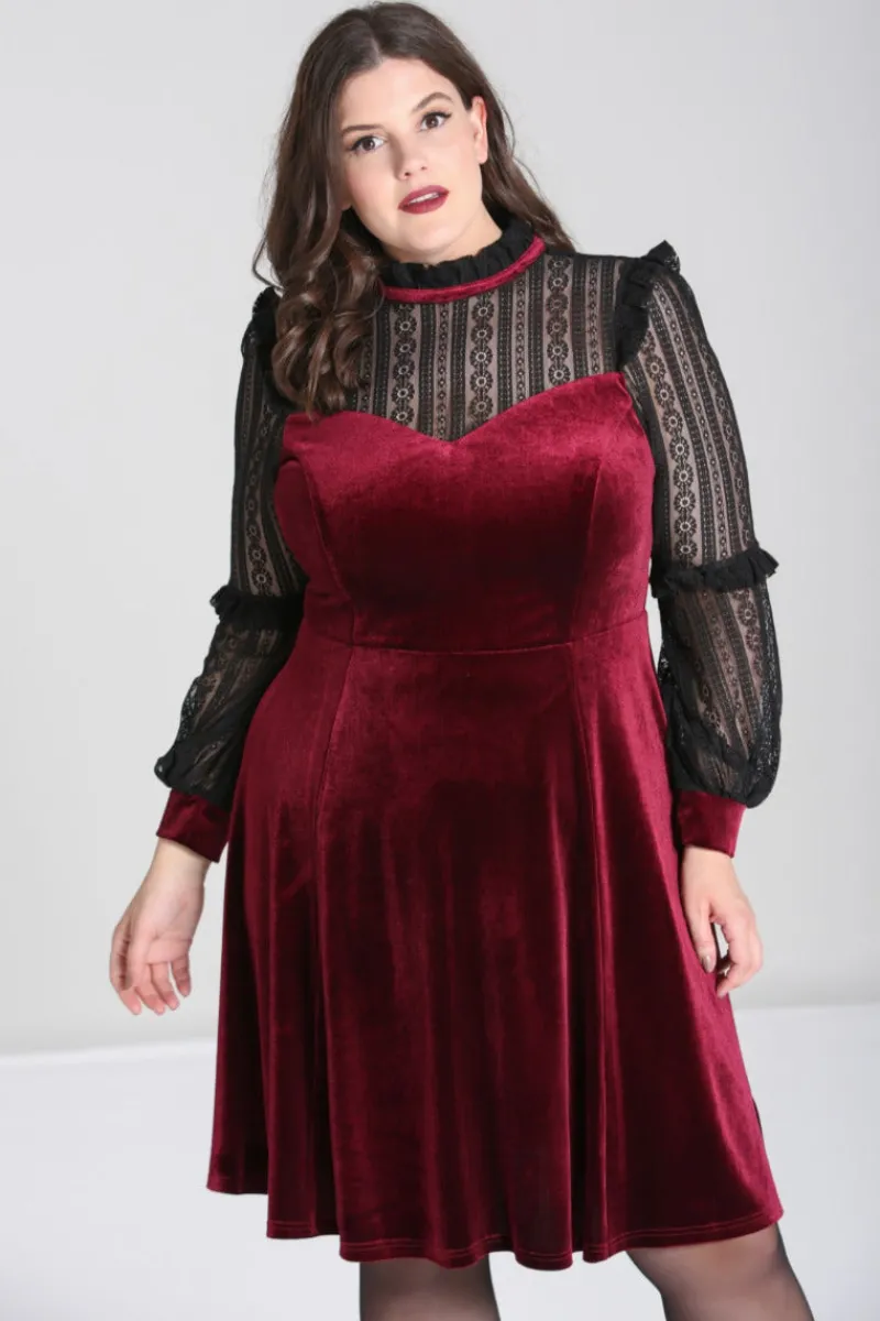 Hell Bunny Dresses|Dresses>Bonnie Dress Burgundy
