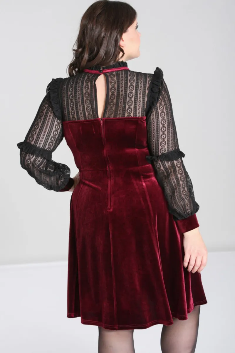 Hell Bunny Dresses|Dresses>Bonnie Dress Burgundy