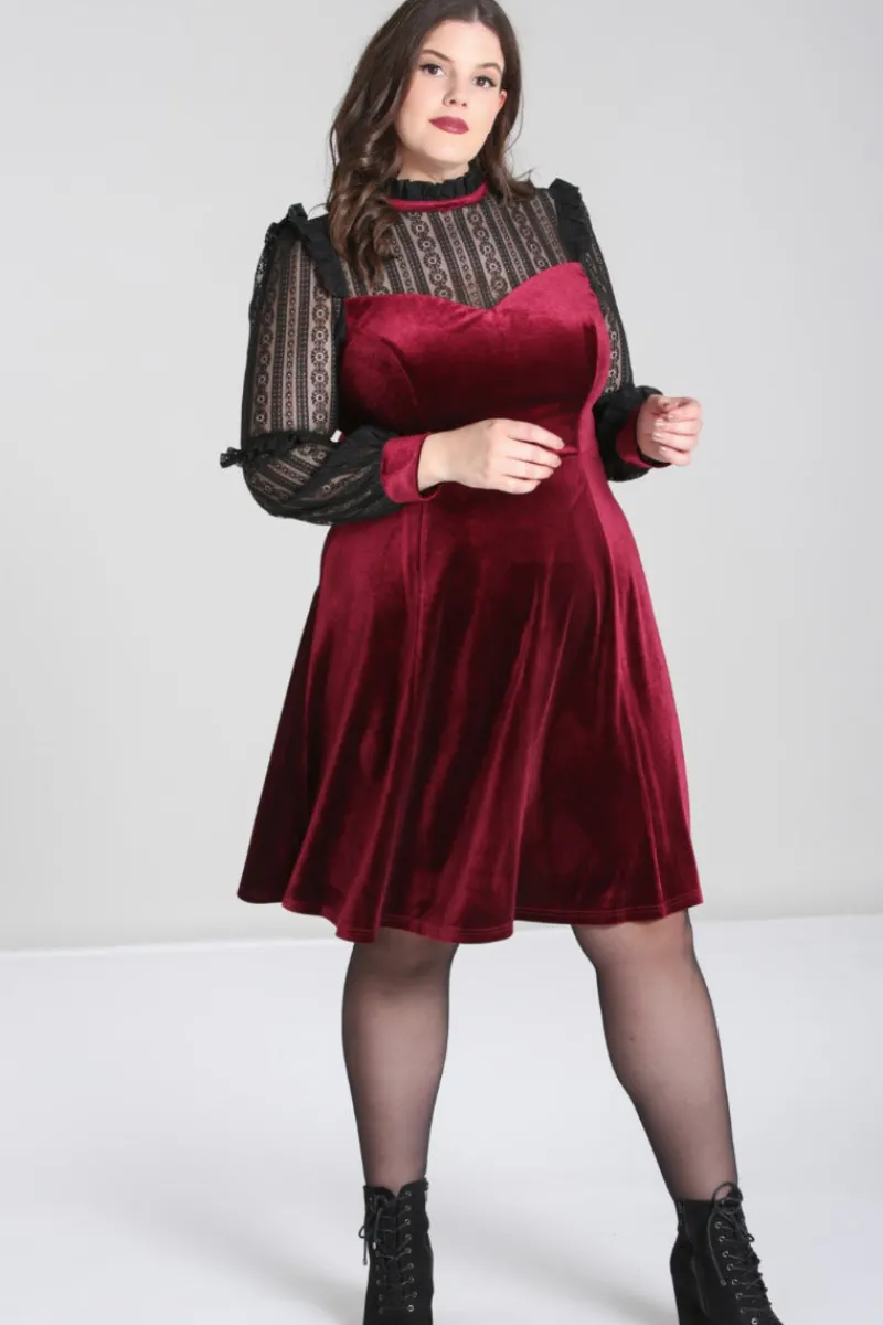 Hell Bunny Dresses|Dresses>Bonnie Dress Burgundy