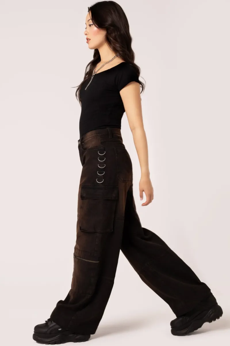 Hell Bunny Trousers & Shorts|Trousers & Shorts>Cameron Jeans - Short Length Brown
