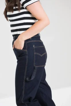Hell Bunny Trousers & Shorts|Trousers & Shorts>Carpenter Denim Jeans Navy