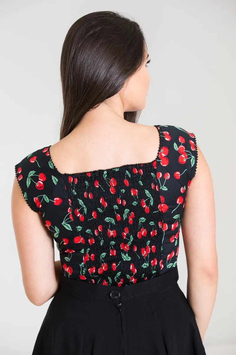 Hell Bunny Tops|Tops>Cherry Pie Top Black