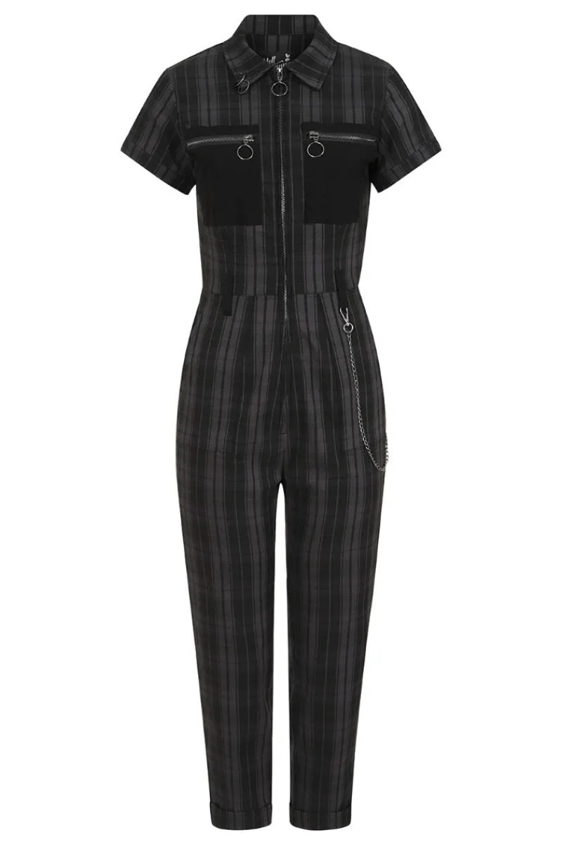 Hell Bunny Jumpsuits & Playsuits|Jumpsuits & Playsuits>Cobain Boilersuit Grey