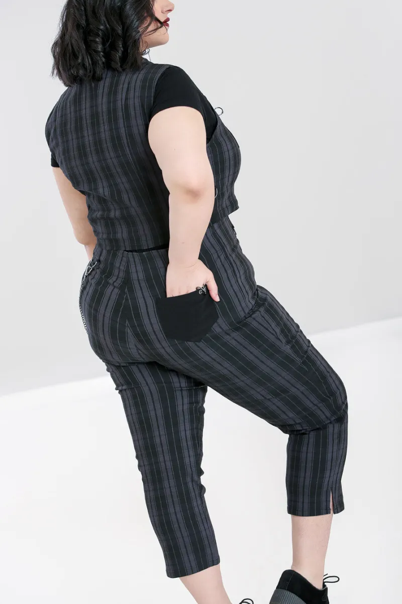 Hell Bunny Trousers & Shorts|Trousers & Shorts>Cobain Capris Grey