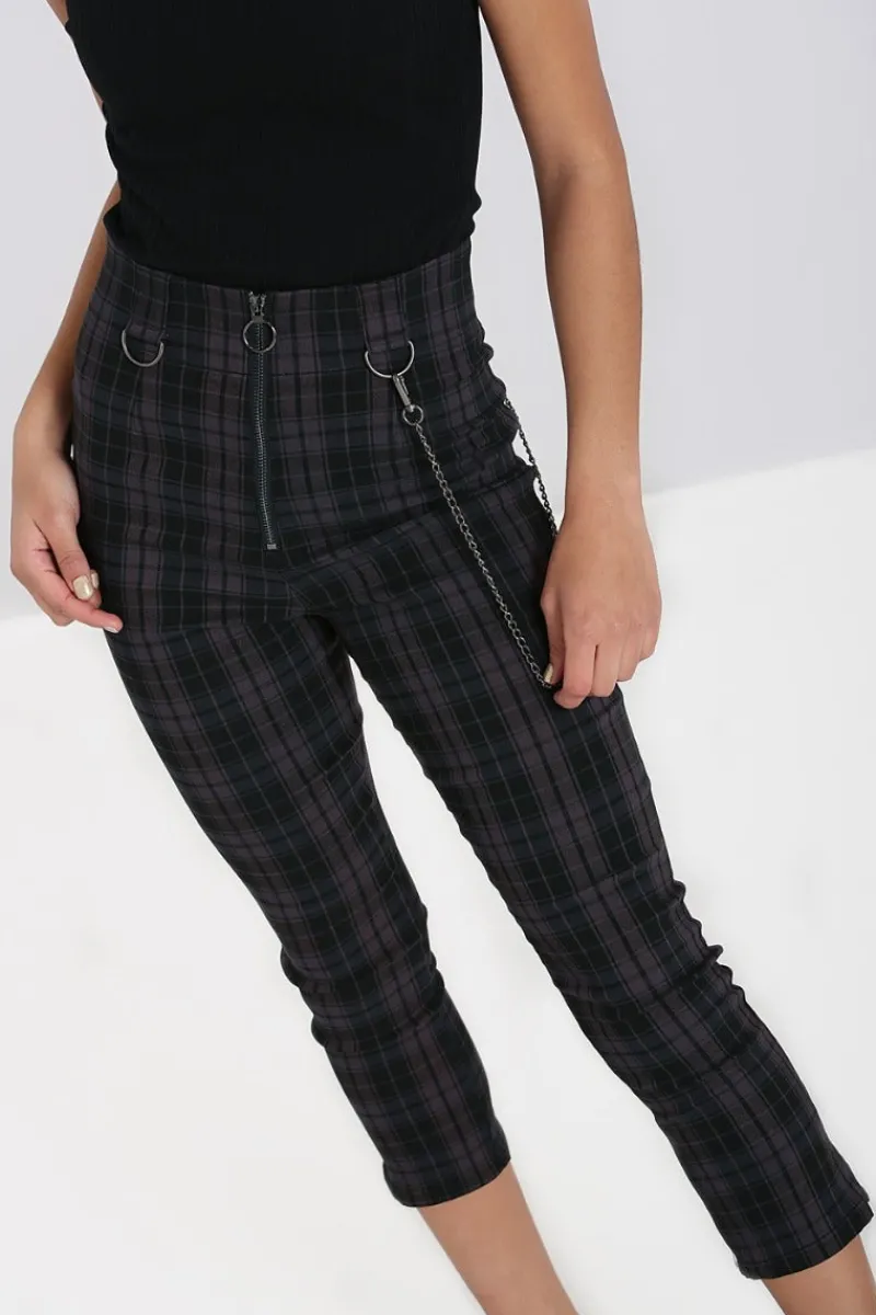 Hell Bunny Trousers & Shorts|Trousers & Shorts>Cobain Capris Grey