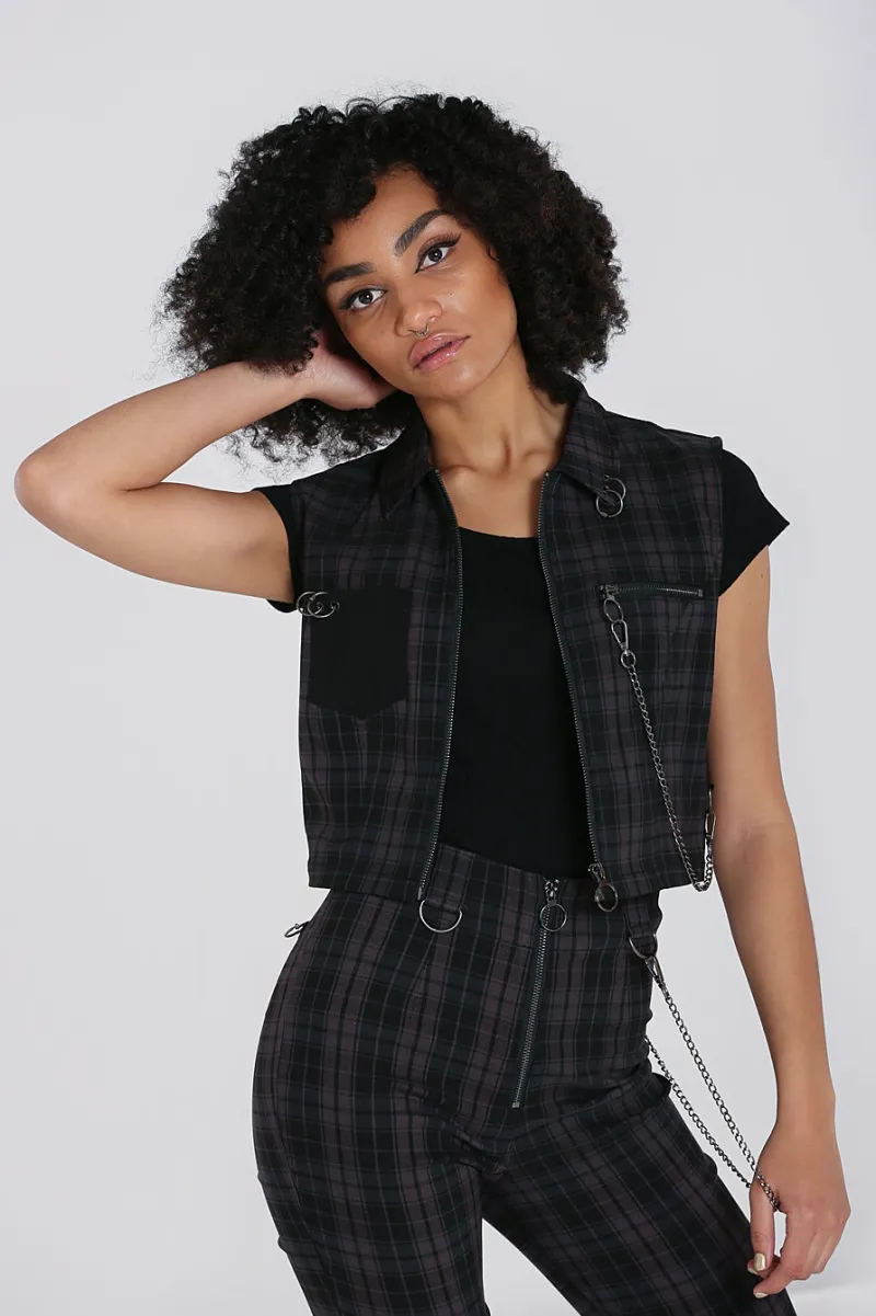 Hell Bunny Tops|Tops>Cobain Vest Grey