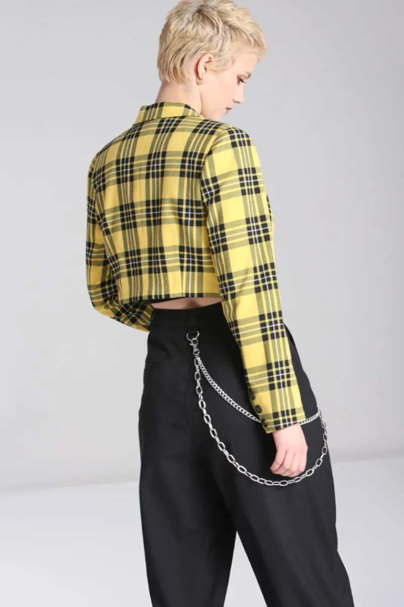 Hell Bunny Coats & Jackets|Coats & Jackets>Corey Blazer Yellow