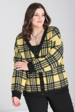 Hell Bunny Knitwear|Knitwear>Corey Cardigan Yellow
