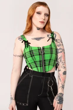 Hell Bunny Tops|Tops>Corey Corset Green