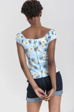 Hell Bunny Tops|Tops>Daisy Top Blue