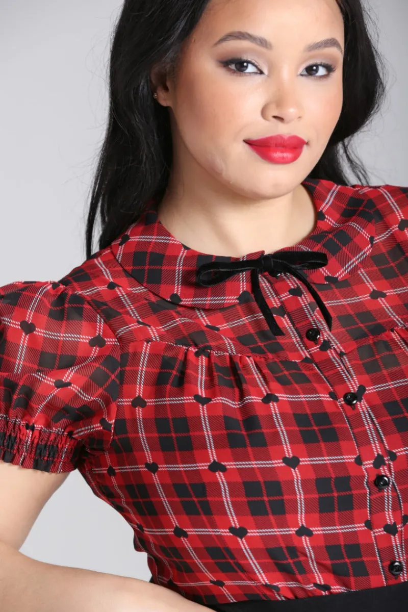 Hell Bunny Tops|Blouses>Date Night Blouse Red