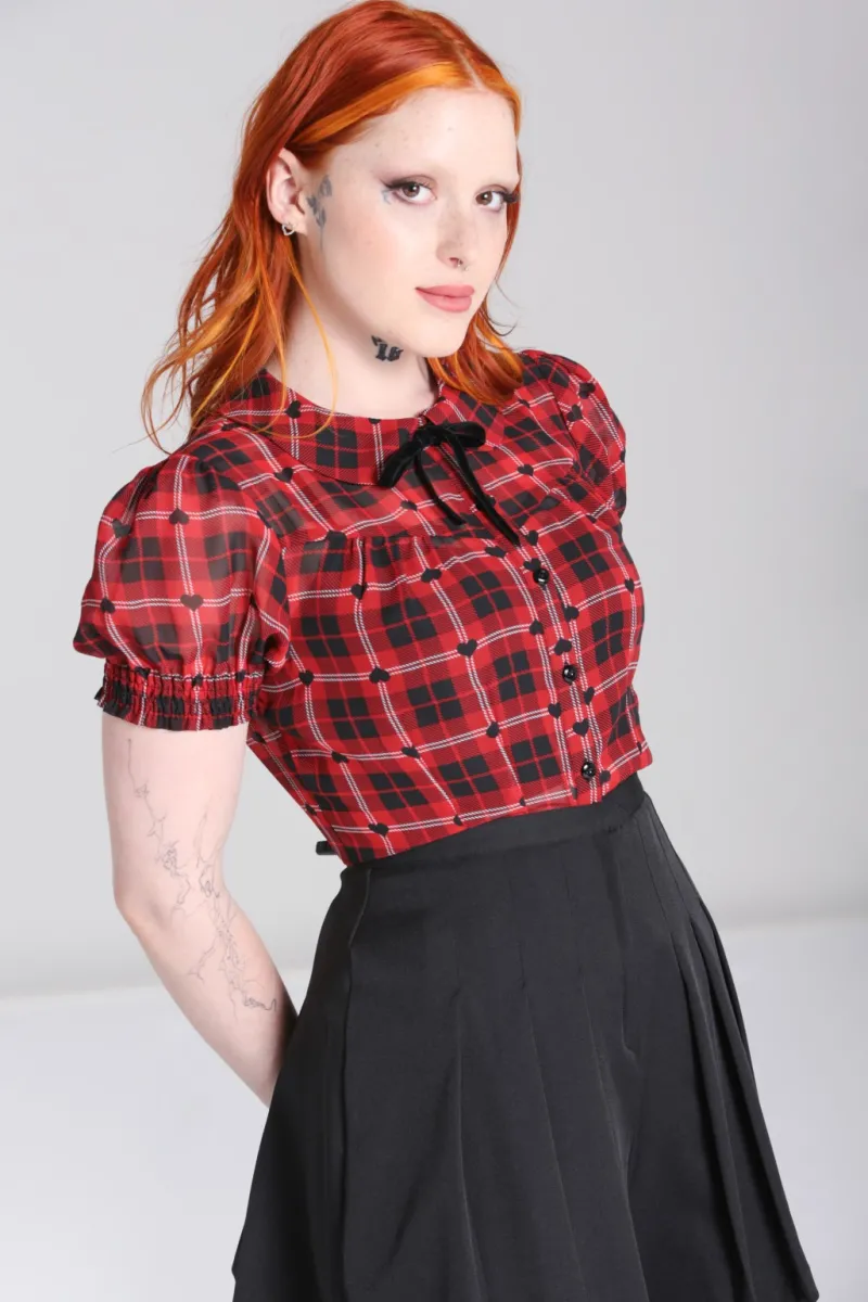 Hell Bunny Tops|Blouses>Date Night Blouse Red