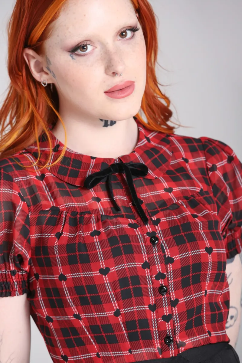 Hell Bunny Tops|Blouses>Date Night Blouse Red