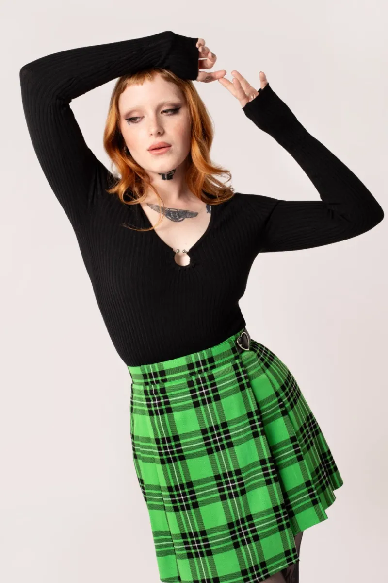 Hell Bunny Tops|Knitwear>Death Or Glory Top Black