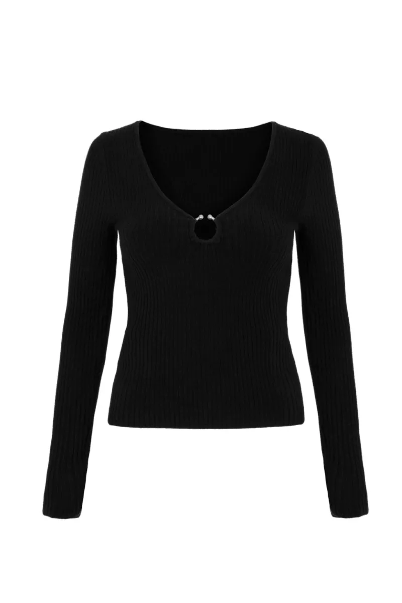 Hell Bunny Tops|Knitwear>Death Or Glory Top Black