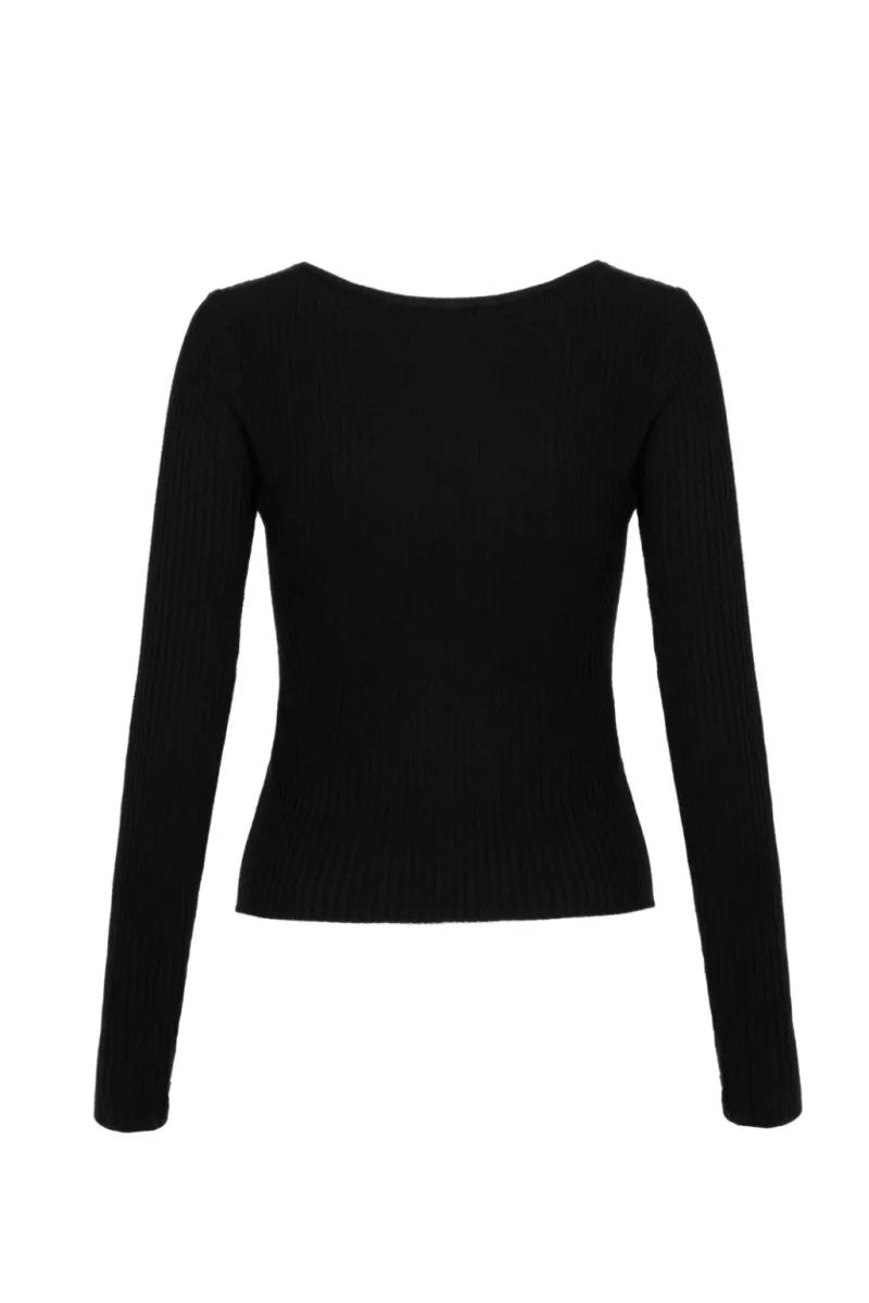 Hell Bunny Tops|Knitwear>Death Or Glory Top Black