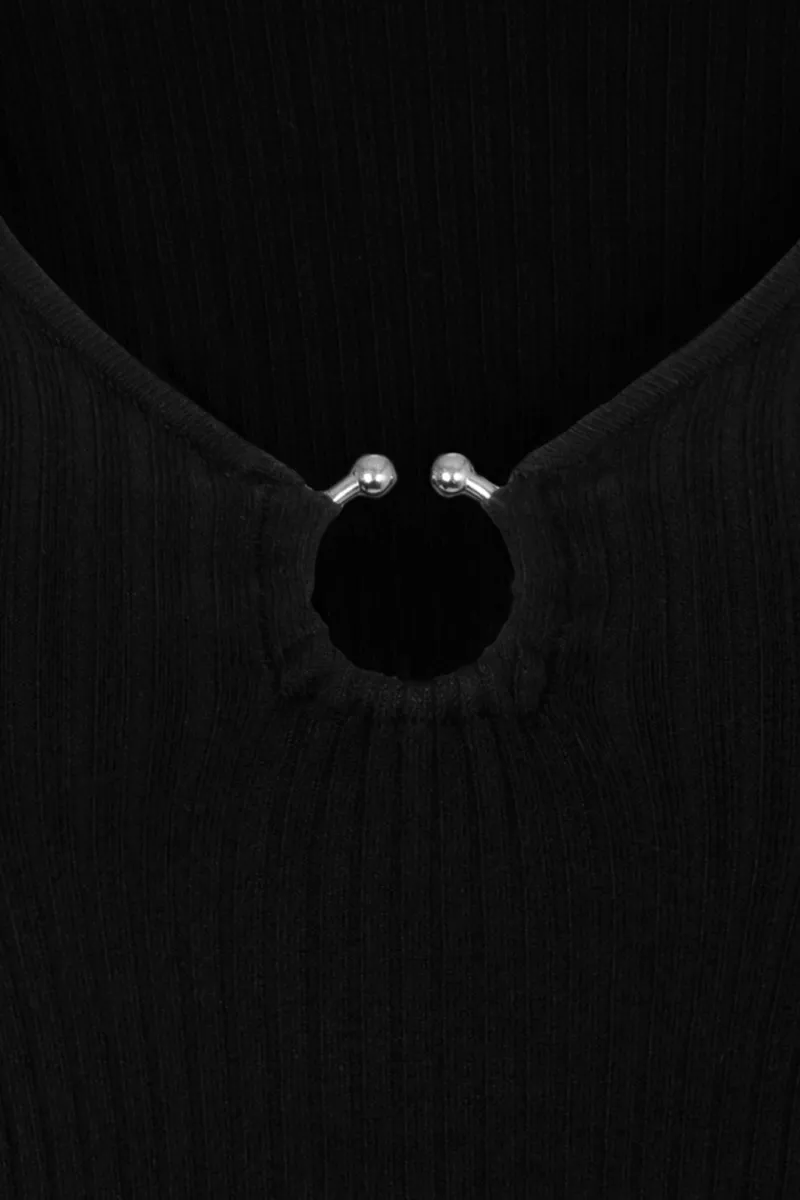 Hell Bunny Tops|Knitwear>Death Or Glory Top Black