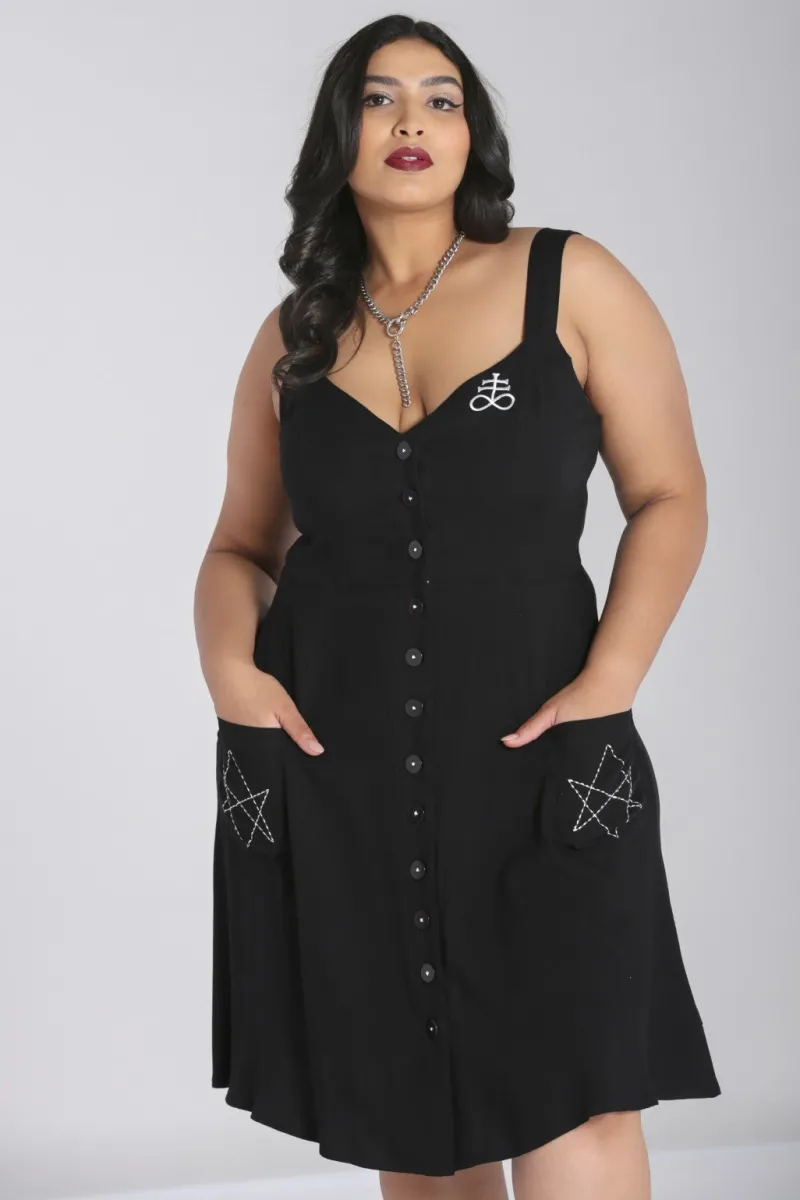 Hell Bunny Dresses|Dresses With Pockets>Destroya Knee Dress Black