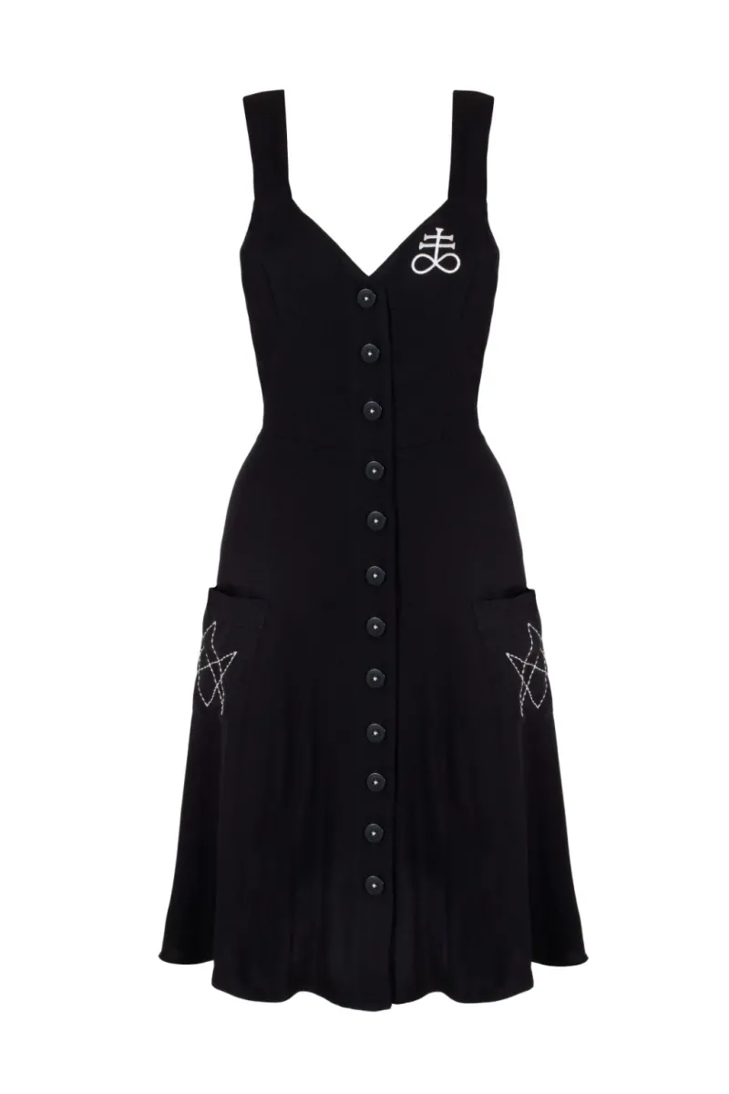 Hell Bunny Dresses|Dresses With Pockets>Destroya Knee Dress Black