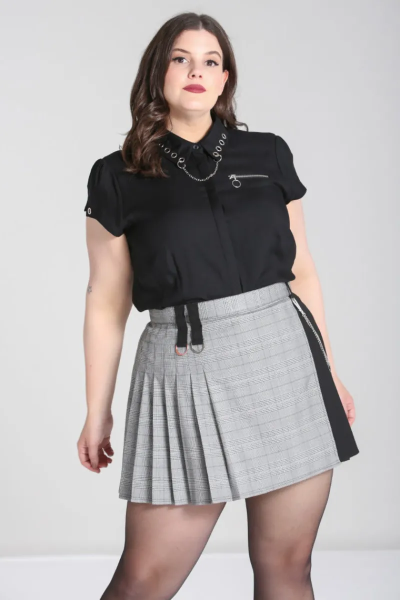 Hell Bunny Blouses|Tops>Destroya Shirt Black