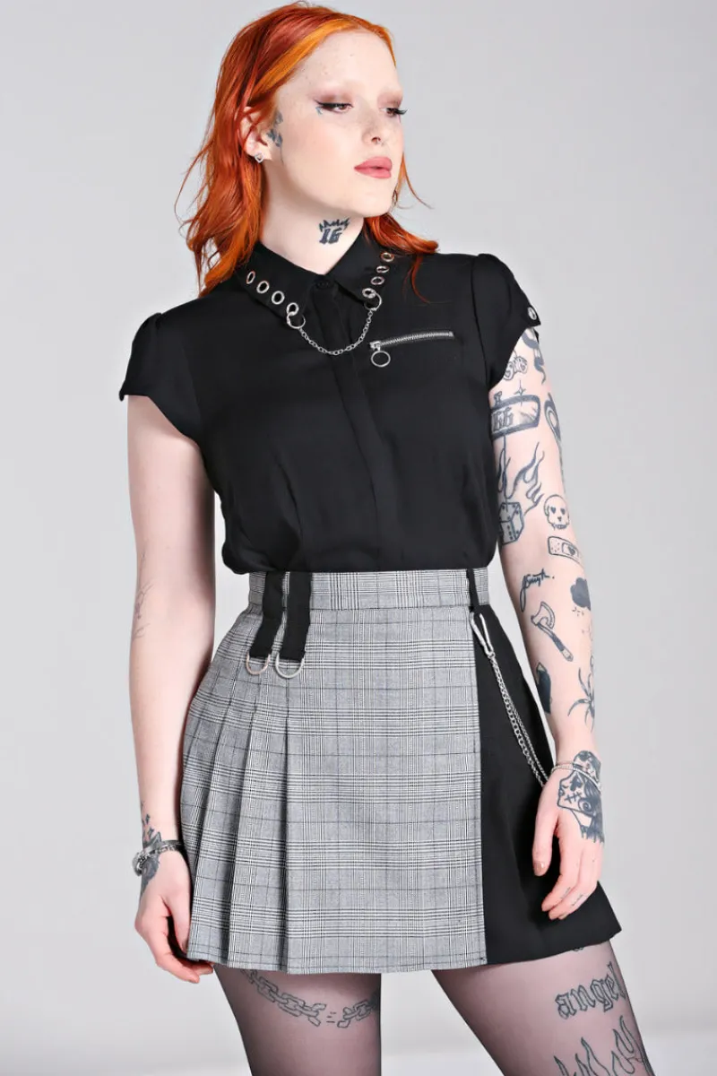 Hell Bunny Blouses|Tops>Destroya Shirt Black