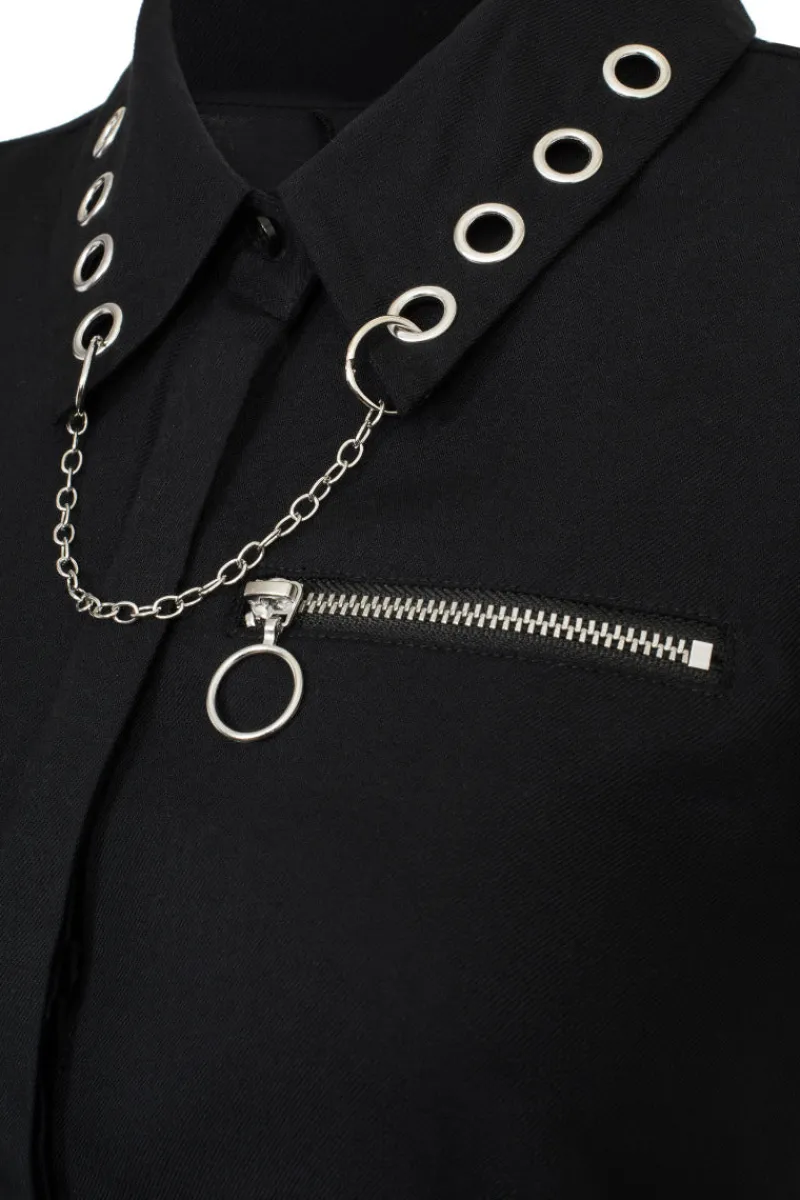 Hell Bunny Blouses|Tops>Destroya Shirt Black