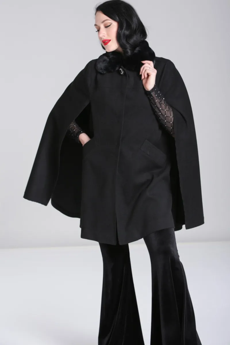 Hell Bunny Coats & Jackets|Coats & Jackets>Devon Cape Coat Black