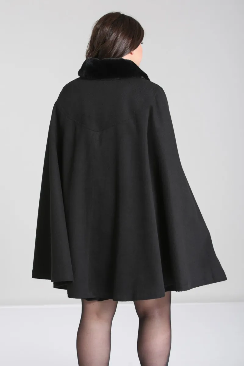 Hell Bunny Coats & Jackets|Coats & Jackets>Devon Cape Coat Black