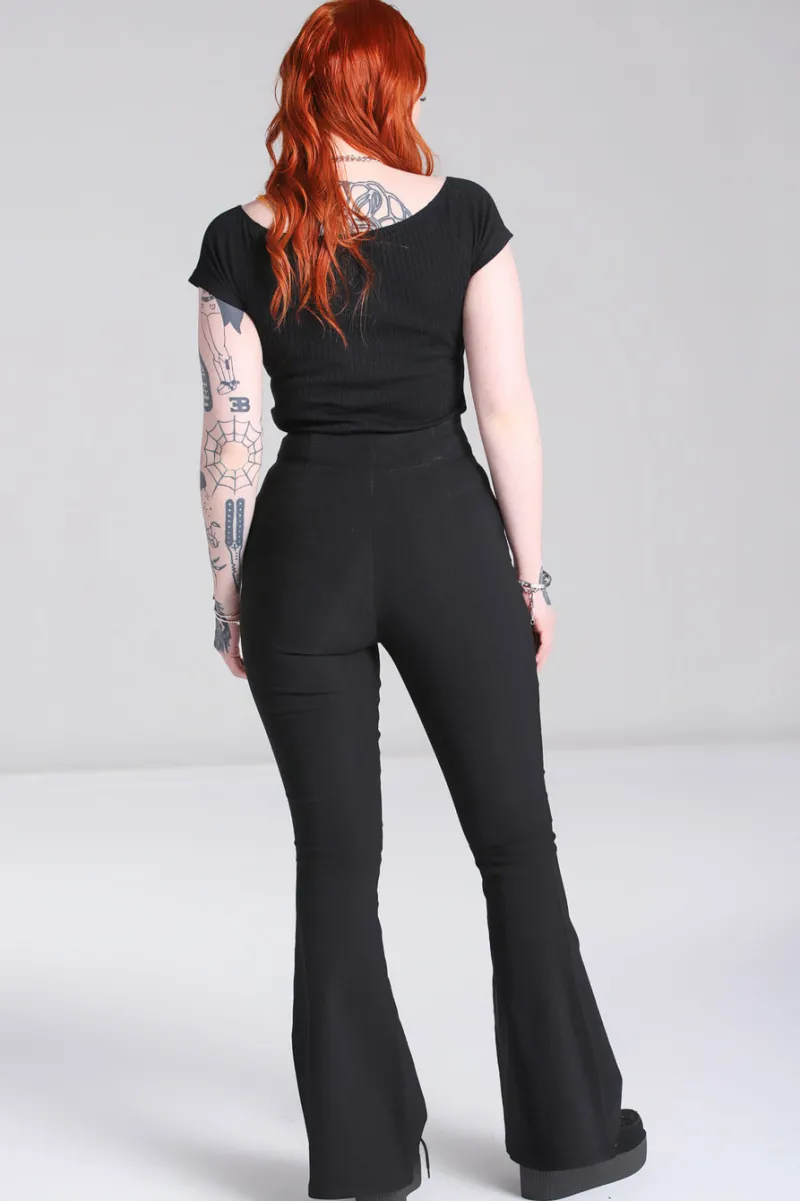 Hell Bunny Trousers & Shorts|Trousers & Shorts>Eclipse Trousers Black
