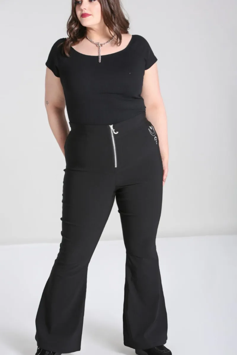 Hell Bunny Trousers & Shorts|Trousers & Shorts>Eclipse Trousers Black