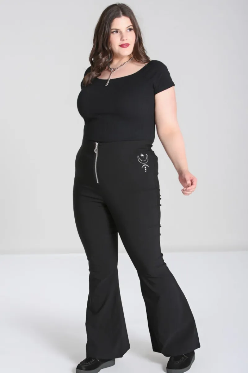 Hell Bunny Trousers & Shorts|Trousers & Shorts>Eclipse Trousers Black