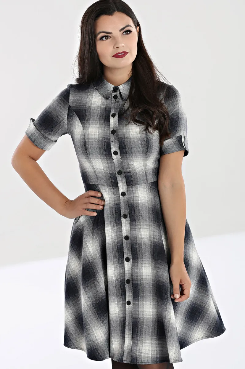 Hell Bunny Dresses|Dresses>Eddystone Mid Dress Grey