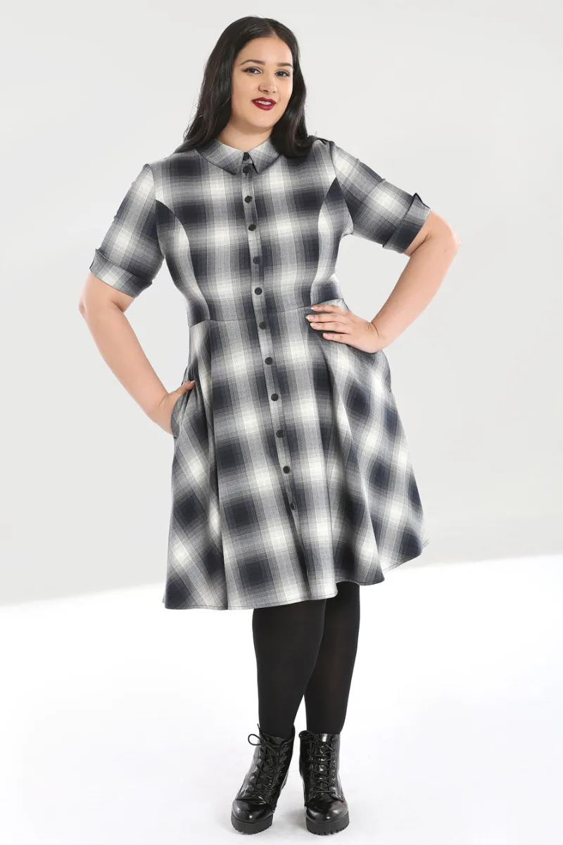 Hell Bunny Dresses|Dresses>Eddystone Mid Dress Grey